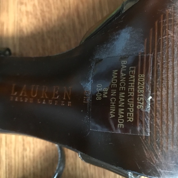 Lauren Brown Patent Strappy Heels - Picture 7 of 7